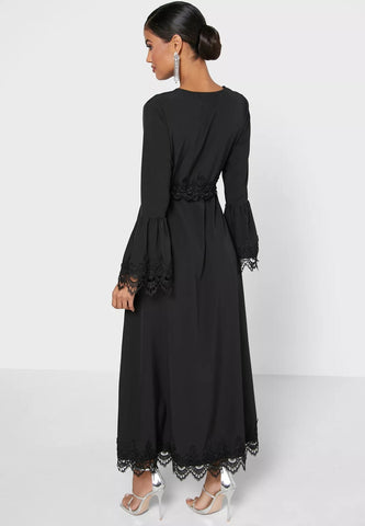 MissModesty Black Laced Dress-Abaya > Dubai Abaya > Abayatopia > Abaya Online > Open Abaya > Closed Abaya > Modanisa > Abayabuth > Abaya UK > Hijab > Muslim Dress > Modest Dress > Grey Abaya > Plain Abaya > FeelModest > Abaya Buth > White Abaya > pearl abaya-Feelmodest