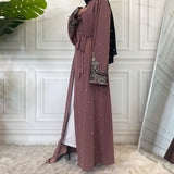 MissAmina Pink Pearl Open Abaya-Abaya > Dubai Abaya > Modest > Abaya Online > Open Abaya > Closed Abaya > Modanisa > Abayabuth > Abaya UK > Hijab > Muslim Dress > Modest Dress > Grey Abaya > Plain Abaya > FeelModest > Pink Abaya > Nidha Abaya > Dubai Abaya-Feelmodest