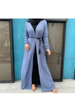 MissAmina Knit Light Blue Open Abaya-Open Abaya-Feelmodest
