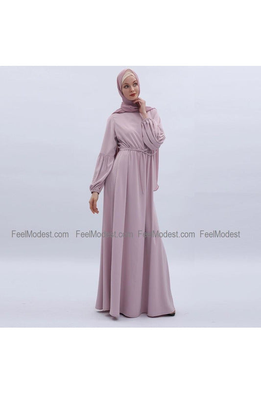 Modest Light Pink Dress-Dress-Feelmodest