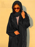 Classic Silk Satin Black Open Abaya-Abaya > Dubai Abaya > Modest > Abaya Online > Open Abaya > Closed Abaya > Modanisa > Abayabuth > Abaya UK > Hijab > Muslim Dress > Modest Dress > Grey Abaya > Plain Abaya > FeelModest > Abaya Buth > White Abaya > Silk Abaya-Feelmodest