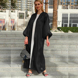 Classic Silk Satin Black Open Abaya-Abaya > Dubai Abaya > Modest > Abaya Online > Open Abaya > Closed Abaya > Modanisa > Abayabuth > Abaya UK > Hijab > Muslim Dress > Modest Dress > Grey Abaya > Plain Abaya > FeelModest > Abaya Buth > White Abaya > Silk Abaya-Feelmodest