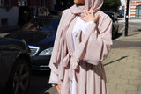MissModesty Classic Beige Open Abaya-Abaya > Dubai Abaya > Modest > Abaya Online > Open Abaya > Closed Abaya > Modanisa > Abayabuth > Abaya UK > Hijab > Muslim Dress > Modest Dress > Grey Abaya > Plain Abaya > FeelModest > Layered Open Abaya-Feelmodest