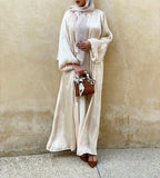 Classic Silk Beige Open Abaya-Abaya > Dubai Abaya > Modest > Abaya Online > Open Abaya > Closed Abaya > Modanisa > Abayabuth > Abaya UK > Hijab > Muslim Dress > Modest Dress > Grey Abaya > Plain Abaya > FeelModest > Abaya Buth > White Abaya > Silk Abaya-Feelmodest