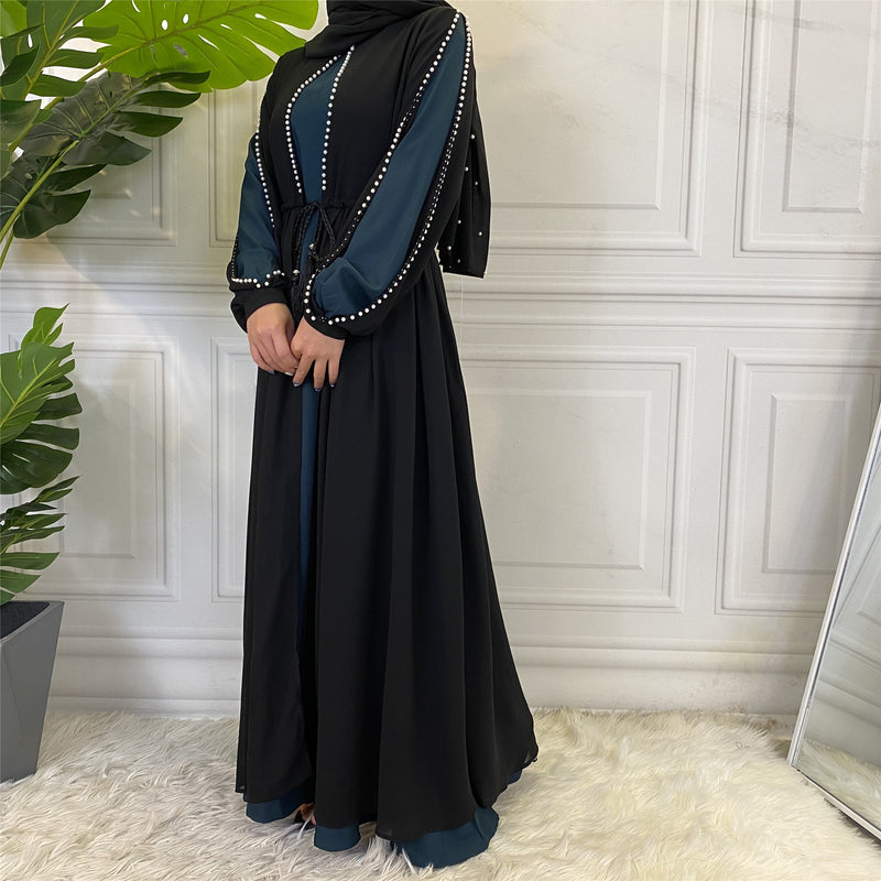 MissModesty Classic Pearls Abaya-Abaya > Dubai Abaya > Modest > Abaya Online > Open Abaya > Closed Abaya > Modanisa > Abayabuth > Abaya UK > Hijab > Muslim Dress > Modest Dress > Grey Abaya > Plain Abaya > FeelModest > Layered Abaya > Abayabuth-Feelmodest