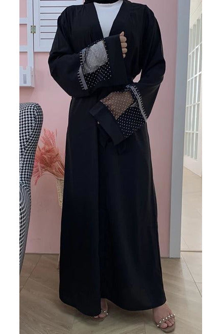 FeelModest Black Open Abaya-Abaya-Feelmodest
