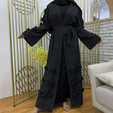Classic 3D Flower Black Open Abaya-Abaya > Dubai Abaya > Modest > Abaya Online > Open Abaya > Closed Abaya > Modanisa > Abayabuth > Abaya UK > Hijab > Muslim Dress > Modest Dress > Grey Abaya > Plain Abaya > FeelModest > Closed Abaya > Abaya Fashion > Abaya Buth-Feelmodest