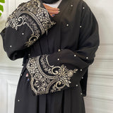 MissAmina Black Pearl Open Abaya - Ready to Dispatch-Abaya > Dubai Abaya > Modest > Abaya Online > Open Abaya > Closed Abaya > Modanisa > Abayabuth > Abaya UK > Hijab > Muslim Dress > Modest Dress > Grey Abaya > Plain Abaya > FeelModest-Feelmodest