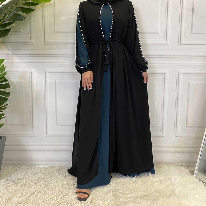 MissModesty Classic Pearls Abaya-Abaya > Dubai Abaya > Modest > Abaya Online > Open Abaya > Closed Abaya > Modanisa > Abayabuth > Abaya UK > Hijab > Muslim Dress > Modest Dress > Grey Abaya > Plain Abaya > FeelModest > Layered Abaya > Abayabuth-Feelmodest