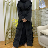 Classic 3D Flower Black Open Abaya-Abaya > Dubai Abaya > Modest > Abaya Online > Open Abaya > Closed Abaya > Modanisa > Abayabuth > Abaya UK > Hijab > Muslim Dress > Modest Dress > Grey Abaya > Plain Abaya > FeelModest > Closed Abaya > Abaya Fashion > Abaya Buth-Feelmodest