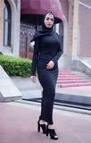 MissModesty Black Bodycon Long Dress