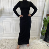MissAmina Black Classic Knitted Dress-Abaya > Dubai Abaya > Modest > Abaya Online > Open Abaya > Closed Abaya > Modanisa > Abayabuth > Abaya UK > Hijab > Muslim Dress > Modest Dress > Grey Abaya > Plain Abaya > FeelModest > Abaya Buth > White Abaya-Feelmodest