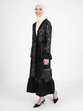 MissKarima Black Lace Open Abaya-Abaya > Dubai Abaya > Modest > Abaya Online > Open Abaya > Closed Abaya > Modanisa > Abayabuth > Abaya UK > Hijab > Muslim Dress > Modest Dress > Grey Abaya > Plain Abaya > FeelModest > Pink Abaya >Eid Outfit > Beige Abaya-Feelmodest