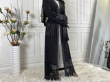 MissModesty Pearls Lace Open Abaya-Abaya > Dubai Abaya > Modest > Abaya Online > Open Abaya > Closed Abaya > Modanisa > Abayabuth > Abaya UK > Hijab > Muslim Dress > Modest Dress > Grey Abaya > Plain Abaya > FeelModest-Feelmodest