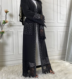 MissModesty Pearls Lace Open Abaya