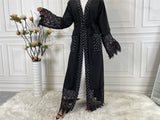 MissModesty Pearls Lace Open Abaya-Abaya > Dubai Abaya > Modest > Abaya Online > Open Abaya > Closed Abaya > Modanisa > Abayabuth > Abaya UK > Hijab > Muslim Dress > Modest Dress > Grey Abaya > Plain Abaya > FeelModest-Feelmodest