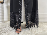 MissModesty Pearls Lace Open Abaya-Abaya > Dubai Abaya > Modest > Abaya Online > Open Abaya > Closed Abaya > Modanisa > Abayabuth > Abaya UK > Hijab > Muslim Dress > Modest Dress > Grey Abaya > Plain Abaya > FeelModest-Feelmodest