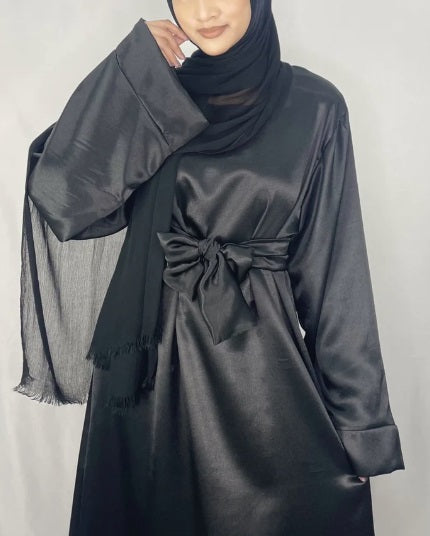 Satin Black Closed Abaya-Abaya > Dubai Abaya > Modest > Abaya Online > Open Abaya > Closed Abaya > Modanisa > Abayabuth > Abaya UK > Hijab > Muslim Dress > Modest Dress > Grey Abaya > Plain Abaya > FeelModest > Abaya Buth > White Abaya > Silk Abaya > Satin Abaya-Feelmodest