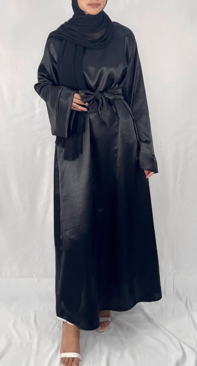 Satin Black Closed Abaya-Abaya > Dubai Abaya > Modest > Abaya Online > Open Abaya > Closed Abaya > Modanisa > Abayabuth > Abaya UK > Hijab > Muslim Dress > Modest Dress > Grey Abaya > Plain Abaya > FeelModest > Abaya Buth > White Abaya > Silk Abaya > Satin Abaya-Feelmodest