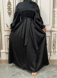 Black Satin Tie Sleeve Closed Abaya-Abaya > Dubai Abaya > Modest > Abaya Online > Open Abaya > Closed Abaya > Modanisa > Abayabuth > Abaya UK > Hijab > Muslim Dress > Modest Dress > Grey Abaya > Plain Abaya > FeelModest > Abaya Buth > White Abaya > Silk Abaya > Satin Abaya > Puff Sleeve-Feelmodest