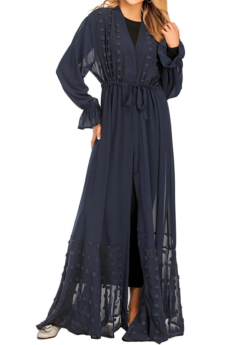 FeelModest Blue Open Abaya-Abaya > Dubai Abaya > Modest > Abaya Online > Open Abaya > Closed Abaya > Modanisa > Abayabuth > Abaya UK > Hijab > Muslim Dress > Modest Dress > Grey Abaya > Plain Abaya > FeelModest-Feelmodest