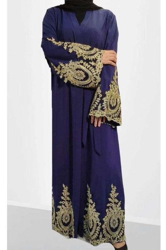 MissModesty Floral Navy Open Abaya-Abaya-Feelmodest