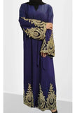 MissModesty Floral Navy Open Abaya