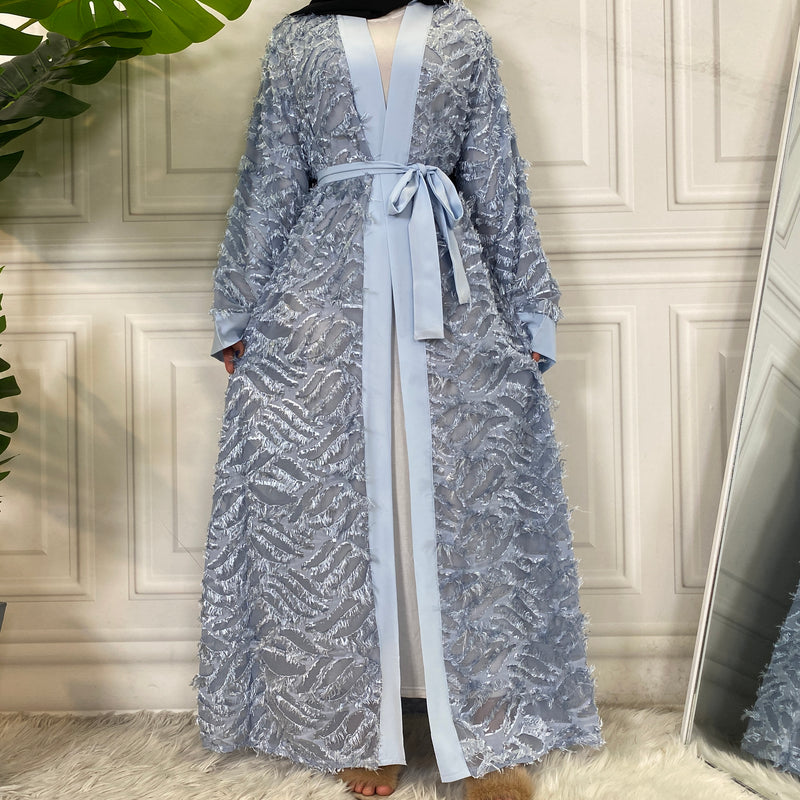 FeelModest Elegant Tassel Open Abaya-Abaya > Dubai Abaya > Modest > Abaya Online > Open Abaya > Closed Abaya > Modanisa > Abayabuth > Abaya UK > Hijab > Muslim Dress > Modest Dress > Grey Abaya > Plain Abaya > FeelModest > UK Abaya > Cheap Abaya Online-Feelmodest