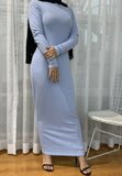 MissBarawa Light Blue Classic Knitted Dress-Abaya > Dubai Abaya > Modest > Abaya Online > Open Abaya > Closed Abaya > Modanisa > Abayabuth > Abaya UK > Hijab > Muslim Dress > Modest Dress > Grey Abaya > Plain Abaya > FeelModest > Abaya Buth > White Abaya > Slip Dress > Abaya Dress-Feelmodest