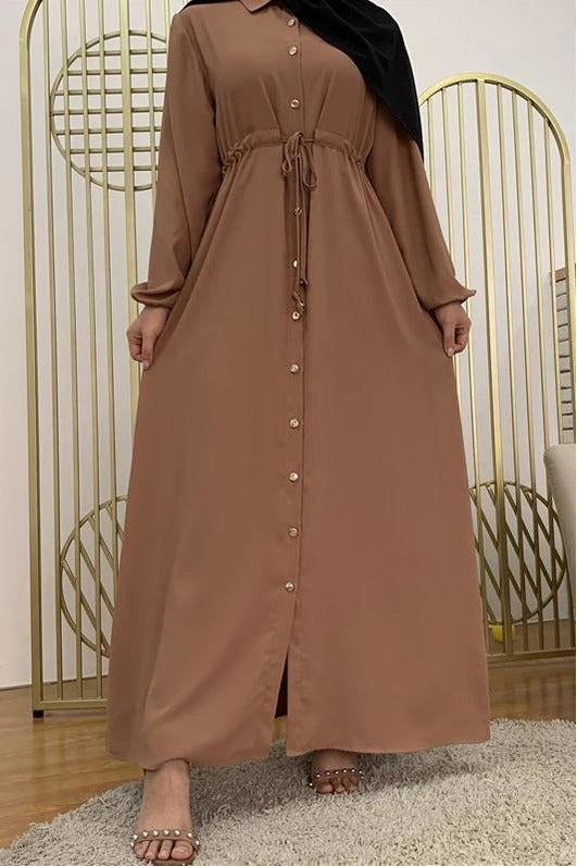 MissModesty Brown Long Dress-Dress-Feelmodest