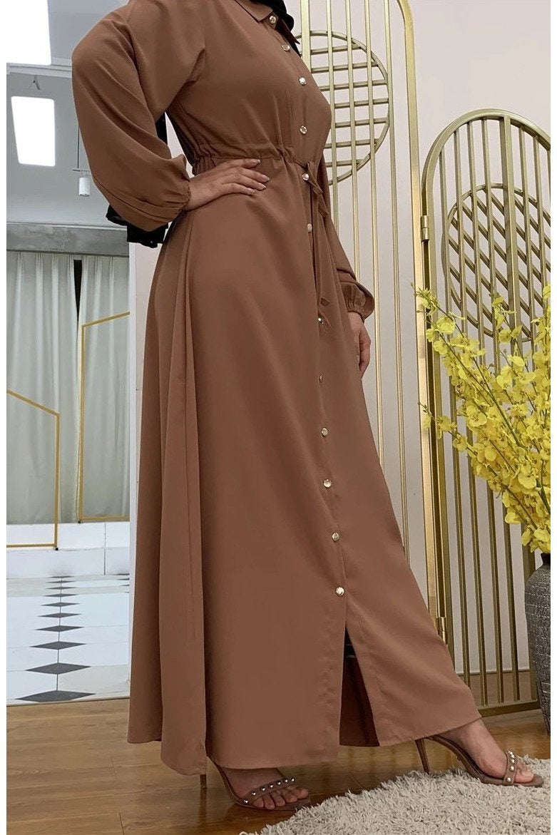 MissModesty Brown Long Dress-Dress-Feelmodest