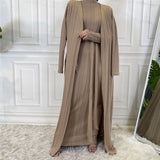 MissAmina Brown Classic Knitted Abaya Set