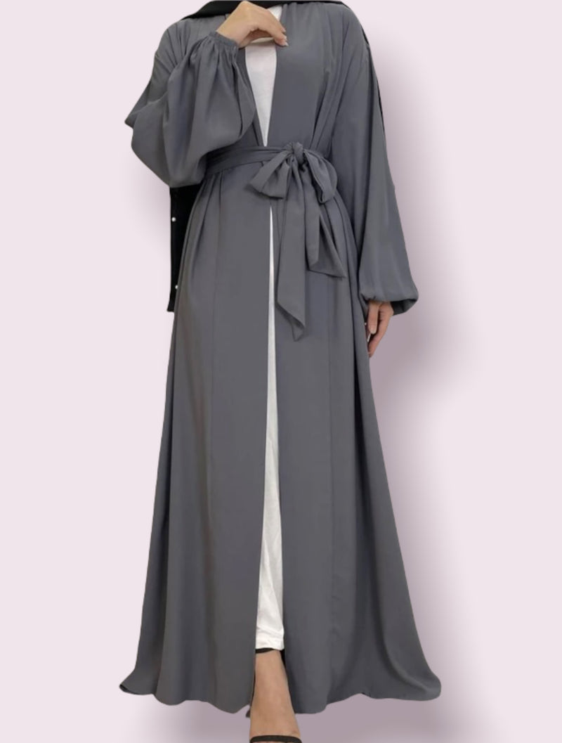 Classic Grey Open Abaya-Abaya > Dubai Abaya > Modest > Abaya Online > Open Abaya > Closed Abaya > Modanisa > Abayabuth > Abaya UK > Hijab > Muslim Dress > Modest Dress > Grey Abaya > Plain Abaya > FeelModest > Closed Abaya > Abaya Fashion-Feelmodest
