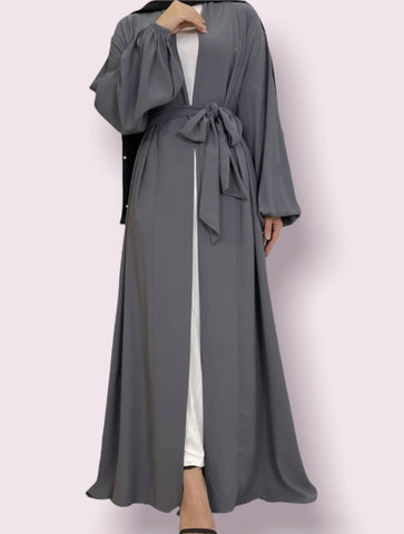 Classic Grey Open Abaya-Abaya > Dubai Abaya > Modest > Abaya Online > Open Abaya > Closed Abaya > Modanisa > Abayabuth > Abaya UK > Hijab > Muslim Dress > Modest Dress > Grey Abaya > Plain Abaya > FeelModest > Closed Abaya > Abaya Fashion-Feelmodest