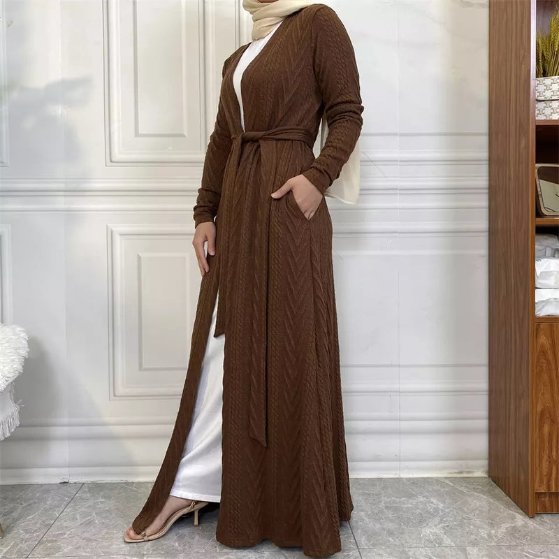 FeelModest Classic Coffee Long Open Cardigan