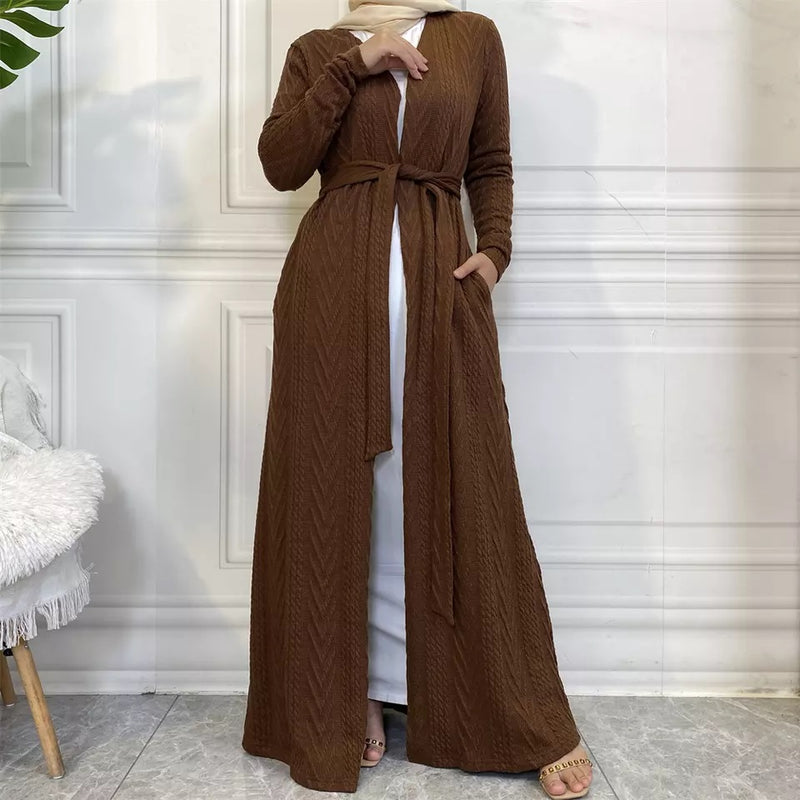 FeelModest Classic Coffee Long Open Cardigan