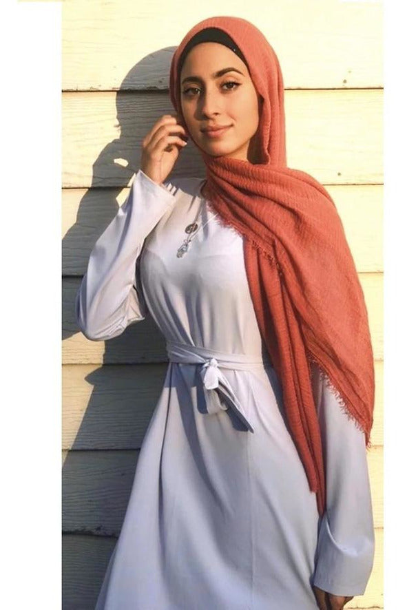 FeelModest Grey Closed Abaya Dress-Abaya / Dress-Feelmodest