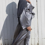 Silky Satin Closed Abaya-Abaya > Dubai Abaya > Modest > Abaya Online > Open Abaya > Closed Abaya > Modanisa > Abayabuth > Abaya UK > Hijab > Muslim Dress > Modest Dress > Grey Abaya > Plain Abaya > FeelModest > Abaya Buth > White Abaya > Silk Abaya > Satin Abaya-Feelmodest