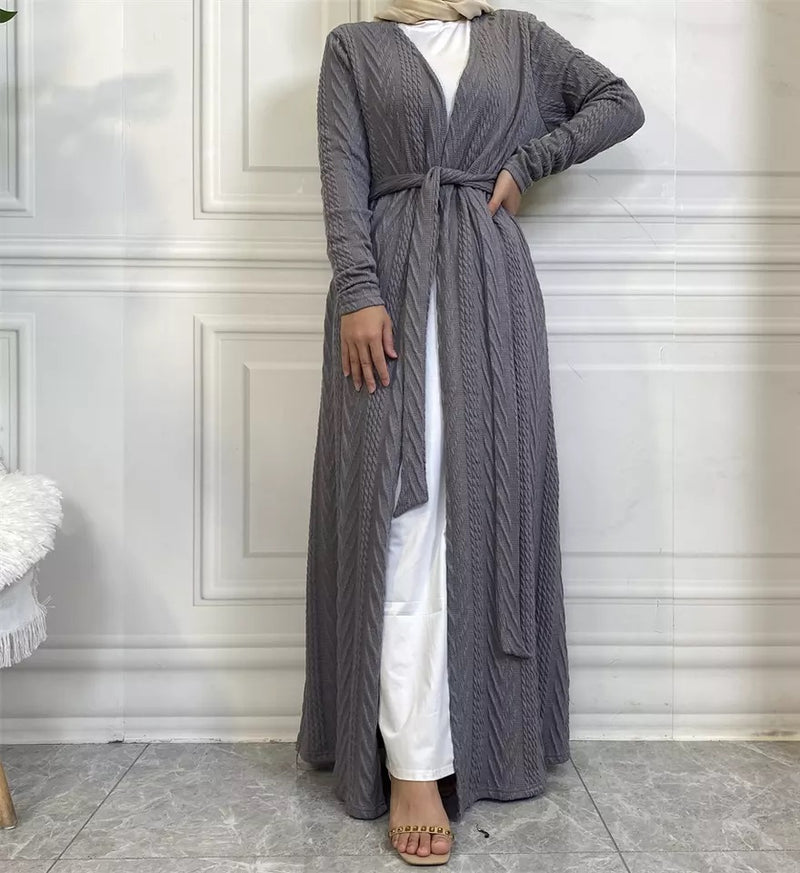 FeelModest Classic Grey Long Open Cardigan