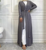 FeelModest Classic Grey Long Open Cardigan