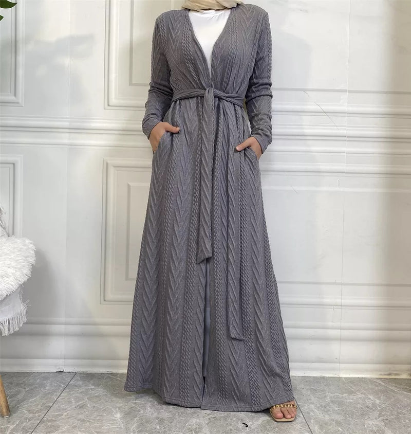 FeelModest Classic Grey Long Open Cardigan