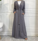 FeelModest Classic Grey Long Open Cardigan