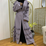 Classic 3D Flower Light Purple Open Abaya-Abaya > Dubai Abaya > Modest > Abaya Online > Open Abaya > Closed Abaya > Modanisa > Abayabuth > Abaya UK > Hijab > Muslim Dress > Modest Dress > Grey Abaya > Plain Abaya > FeelModest > Closed Abaya > Abaya Fashion > Abaya Buth-Feelmodest