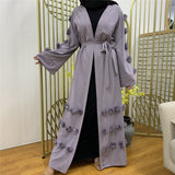 Classic 3D Flower Light Purple Open Abaya-Abaya > Dubai Abaya > Modest > Abaya Online > Open Abaya > Closed Abaya > Modanisa > Abayabuth > Abaya UK > Hijab > Muslim Dress > Modest Dress > Grey Abaya > Plain Abaya > FeelModest > Closed Abaya > Abaya Fashion > Abaya Buth-Feelmodest