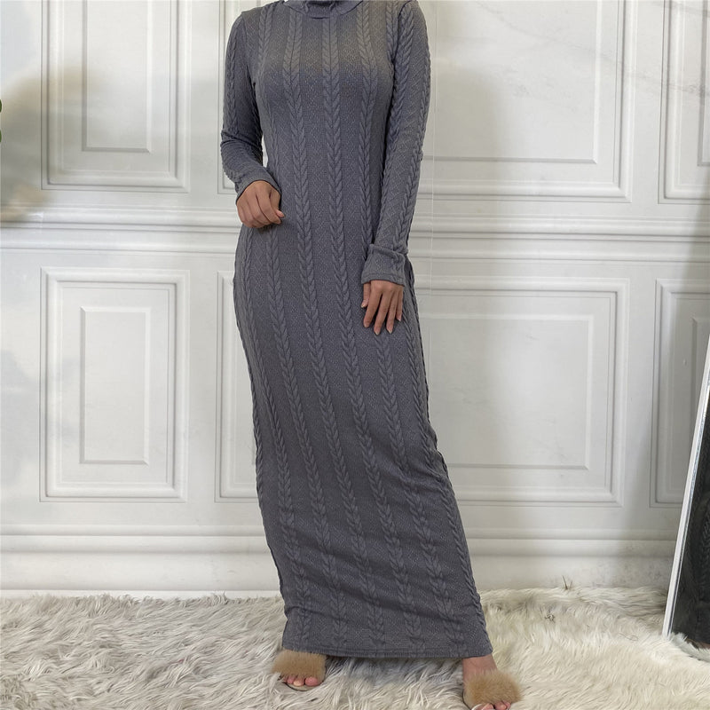 MissAmina Grey Classic Knitted Dress-Abaya > Dubai Abaya > Modest > Abaya Online > Open Abaya > Closed Abaya > Modanisa > Abayabuth > Abaya UK > Hijab > Muslim Dress > Modest Dress > Grey Abaya > Plain Abaya > FeelModest > Abaya Buth > White Abaya > Modest Skirt > Skirt > Hawaa-Feelmodest