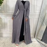 MissAmina Grey Classic Knitted Abaya Set-Abaya > Dubai Abaya > Modest > Abaya Online > Open Abaya > Closed Abaya > Modanisa > Abayabuth > Abaya UK > Hijab > Muslim Dress > Modest Dress > Grey Abaya > Plain Abaya > FeelModest > Abaya Buth > White Abaya-Feelmodest