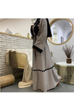 FeelModest Grey Open Abaya-Abaya > Dubai Abaya > Modest > Abaya Online > Open Abaya > Closed Abaya > Modanisa > Abayabuth > Abaya UK > Hijab > Muslim Dress > Modest Dress > Grey Abaya > Plain Abaya > FeelModest-Feelmodest
