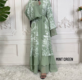 MissModesty Tie Dye 3 Layered Open Abaya With White Bodycon Dress-Abaya > Dubai Abaya > Modest > Abaya Online > Open Abaya > Closed Abaya > Modanisa > Abayabuth > Abaya UK > Hijab > Muslim Dress > Modest Dress > Grey Abaya > Plain Abaya > FeelModest > Layered Abaya > Tie Dye Abaya > Chiffon Abaya > Cheap Abaya-Feelmodest