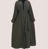 Classic Sage Open Abaya-Abaya > Dubai Abaya > Modest > Abaya Online > Open Abaya > Closed Abaya > Modanisa > Abayabuth > Abaya UK > Hijab > Muslim Dress > Modest Dress > Grey Abaya > Plain Abaya > FeelModest > Closed Abaya > Abaya Fashion-Feelmodest
