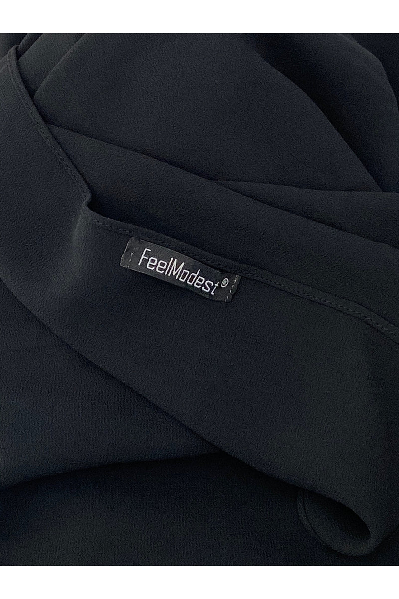 FeelModest Black Chiffon Hijab-Hijab-Feelmodest